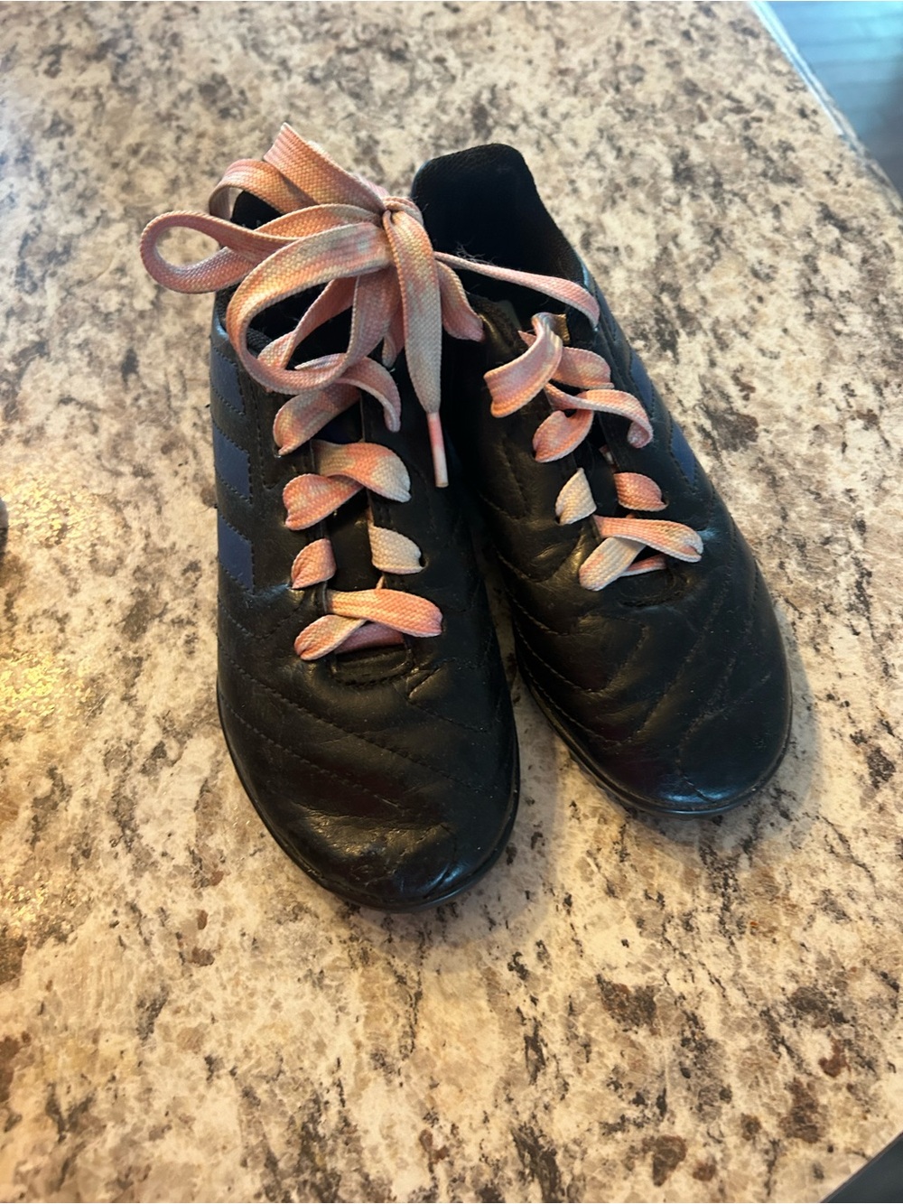 Kids Soccer Shoes With Pink Ombre Laces